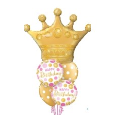 Gold Princess Crown Birthday Balloon Gift